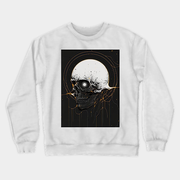 Death Mask Illustration Crewneck Sweatshirt by Sheptylevskyi